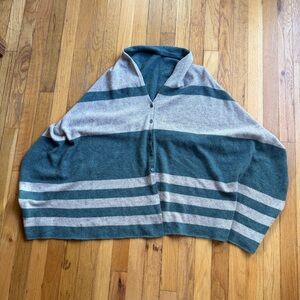 NWOT 27 miles Malibu teal/gray cashmere poncho